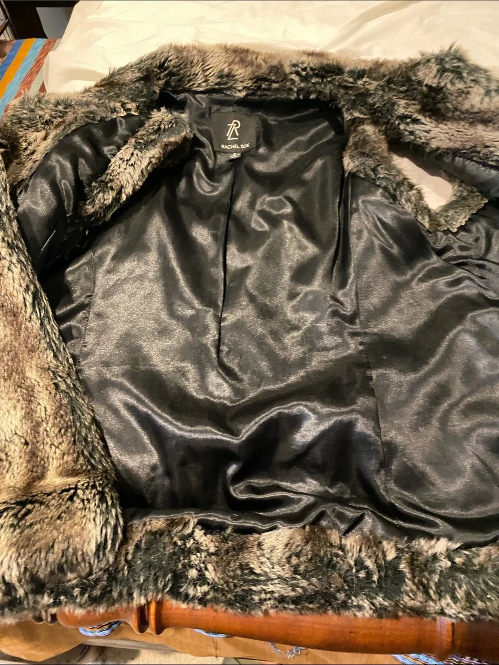 Rachel Zoe Plush Faux Fur Vest in Brown and Gray Tones
